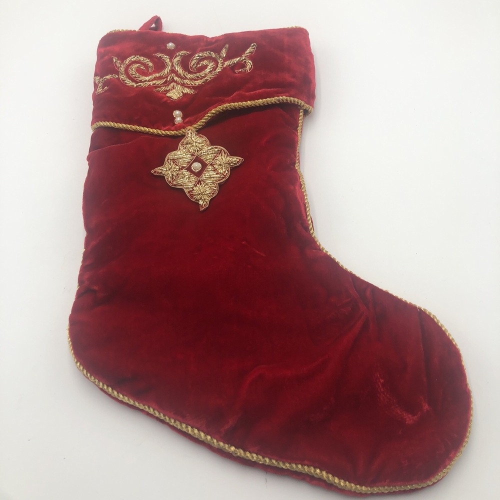 Christmas Stocking Aldik Made In India Top 100%‎ Viscose Lining Filling 100% Cot